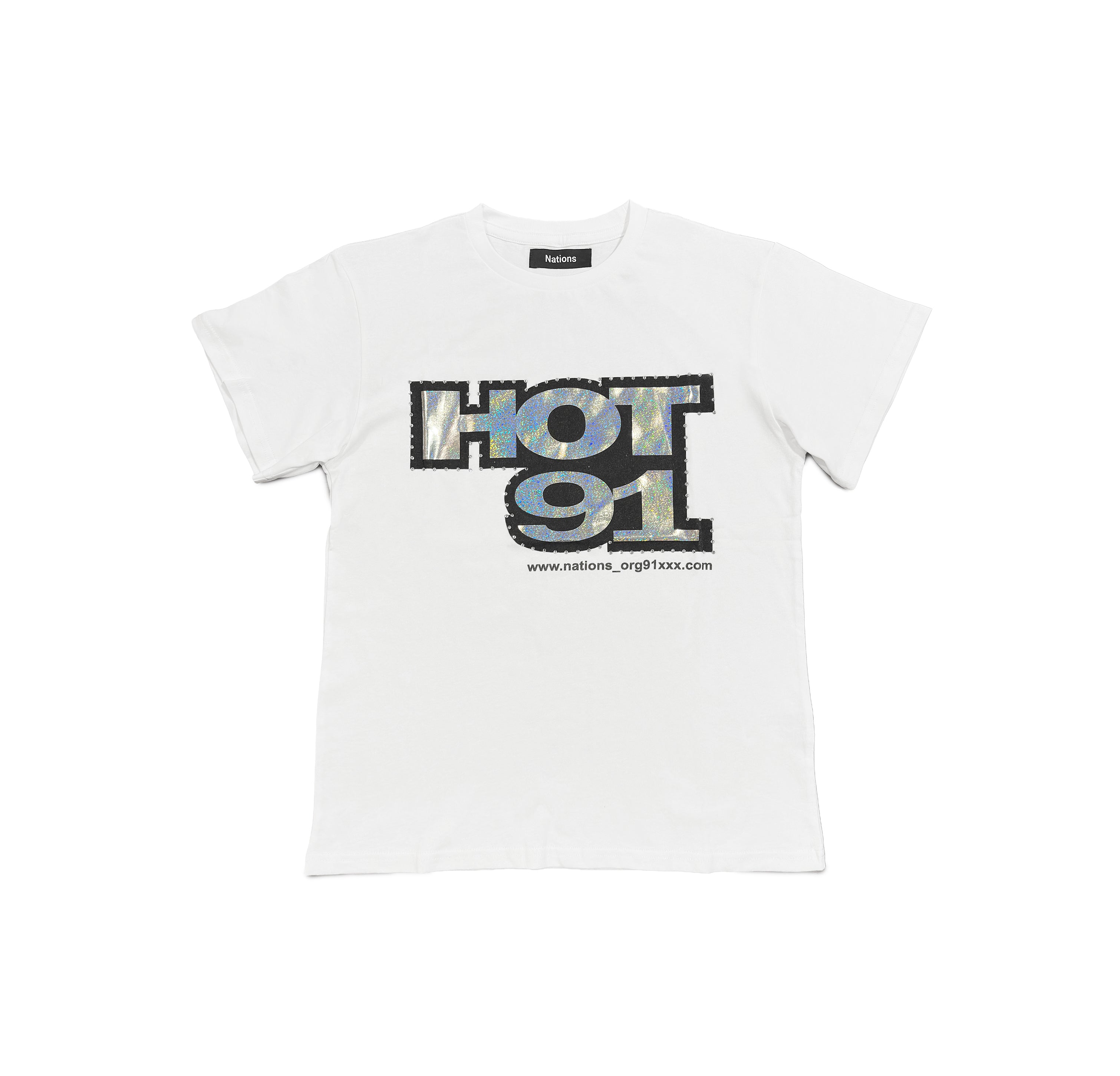 "HOT 91" Tee White