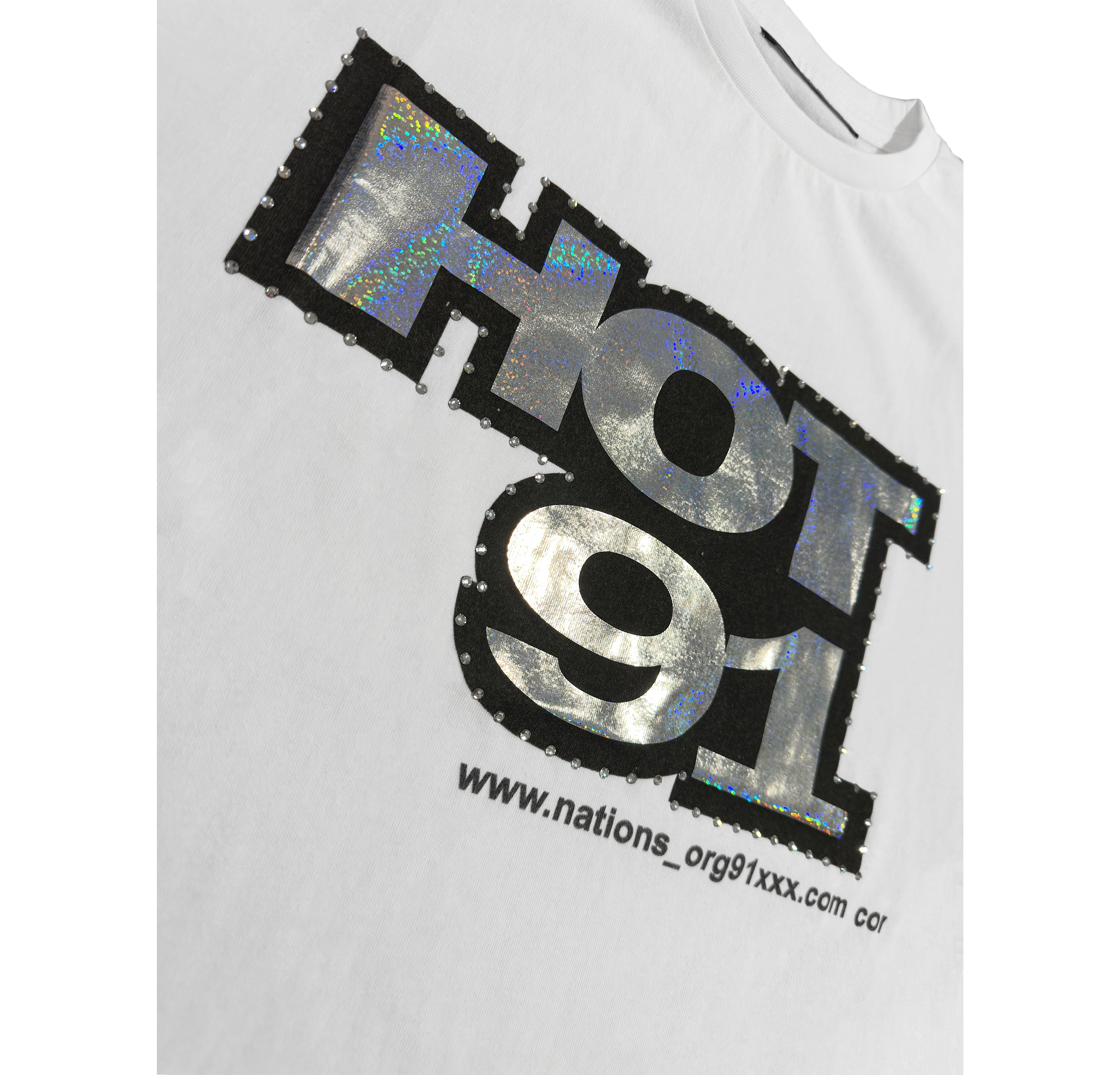 "HOT 91" Tee White