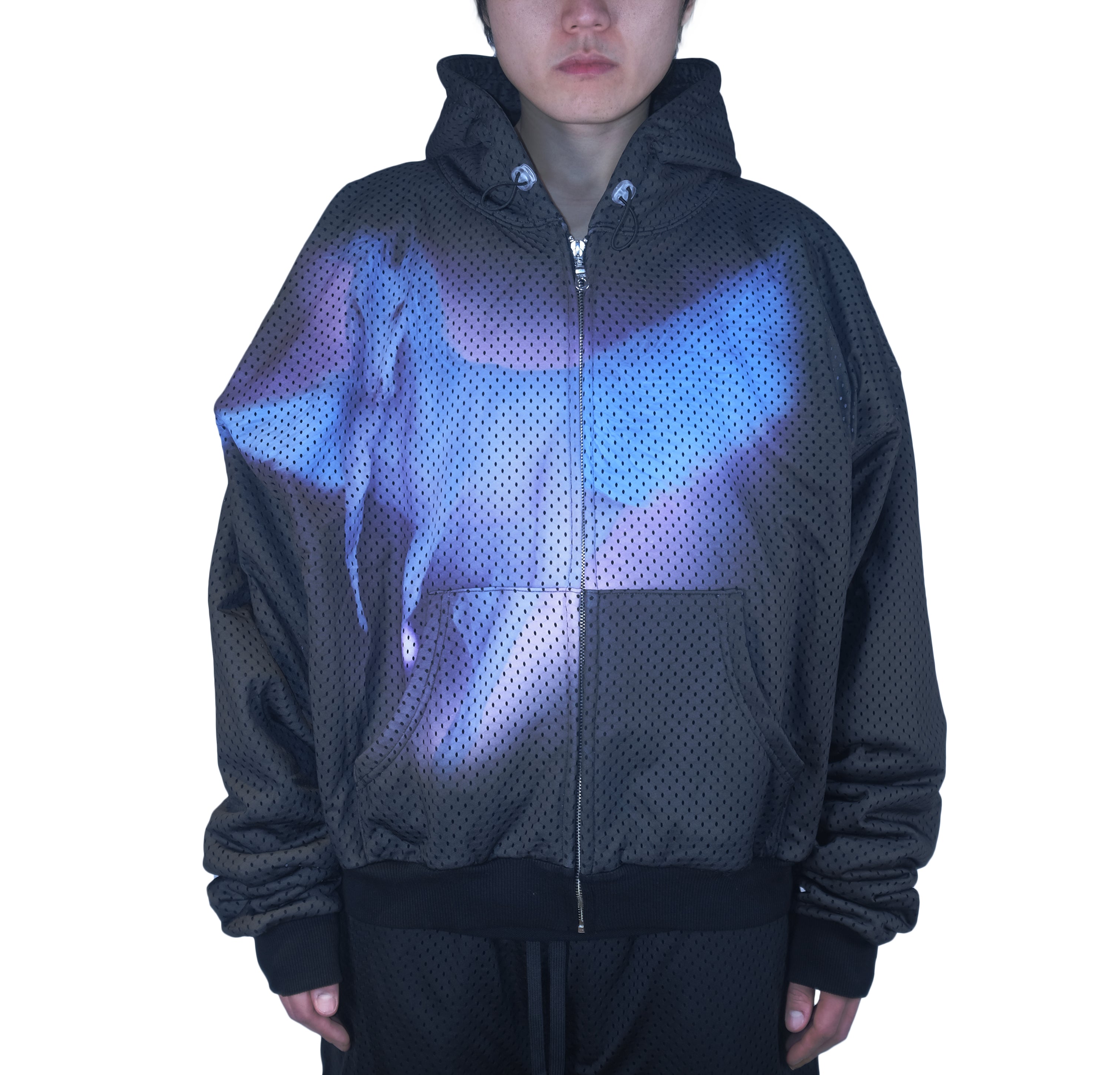 Pegasus Mesh Jersey Hoodie Black