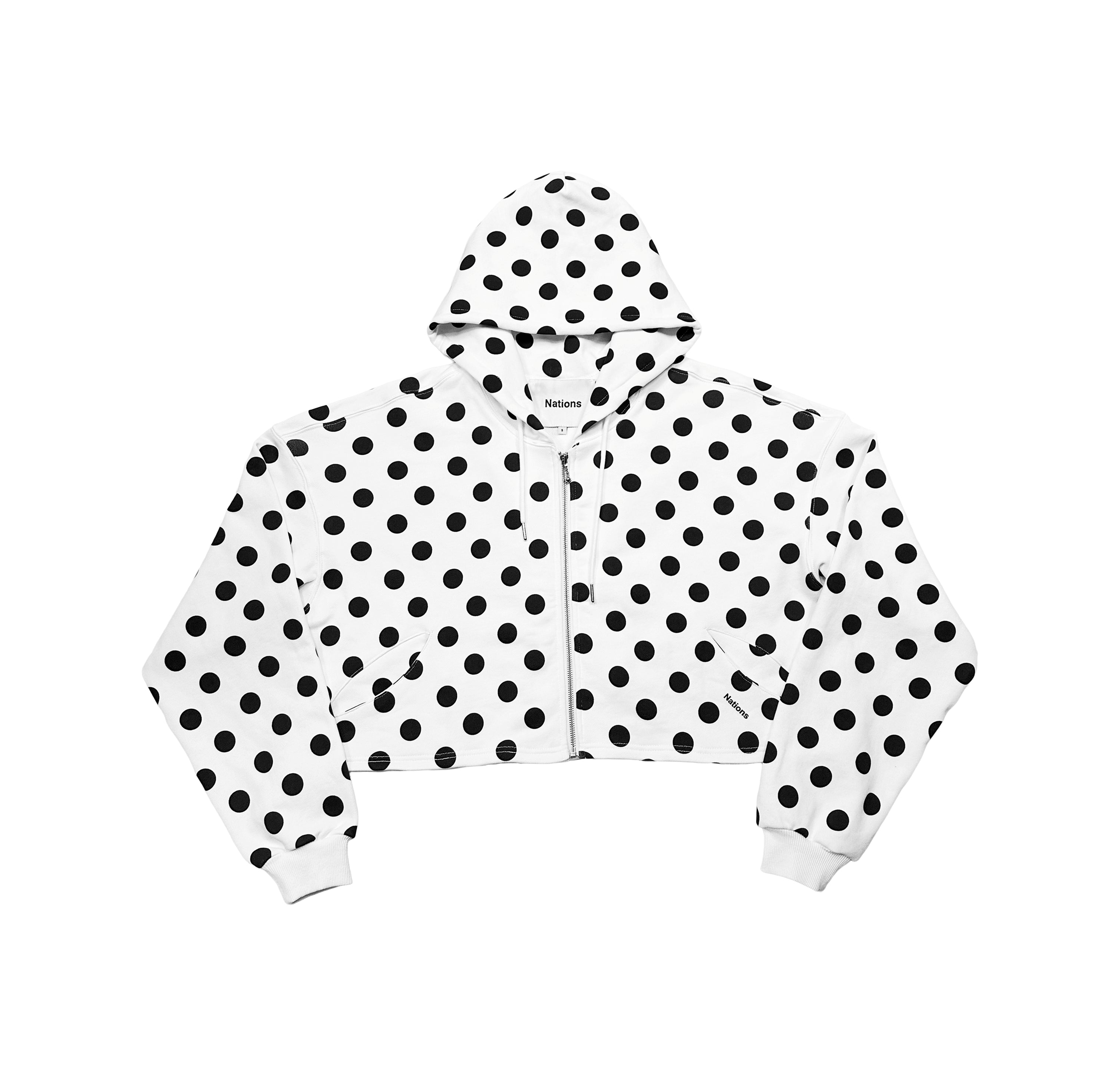 Cropped Cocoon Polka Hoodie