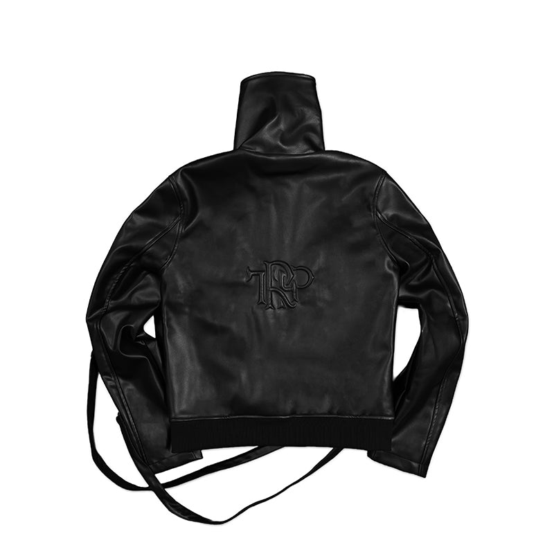 Trap Bondage Leather Jacket Black