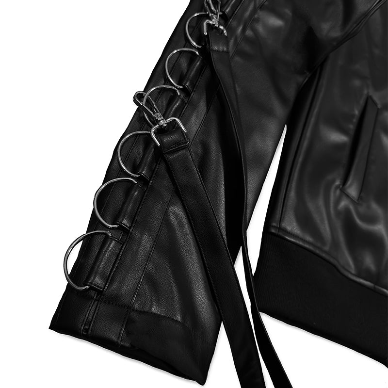 Trap Bondage Leather Jacket Black
