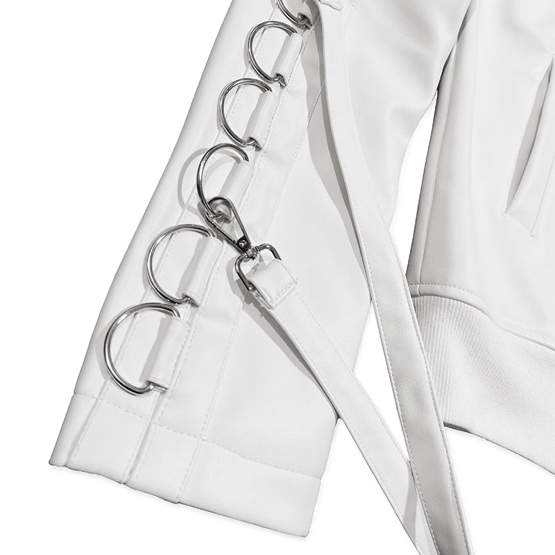 Trap Bondage Leather Jacket White