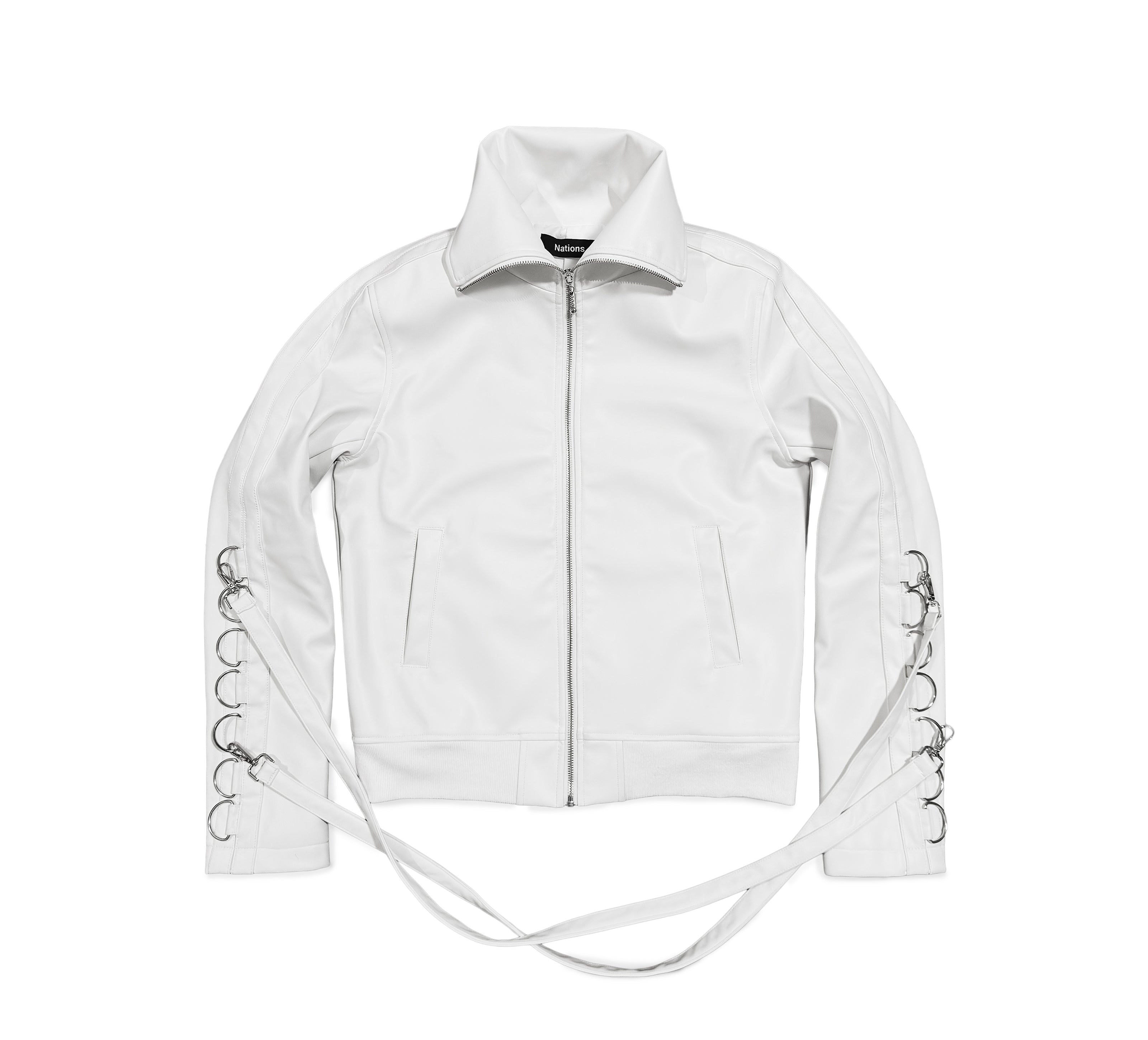 Trap Bondage Leather Jacket White