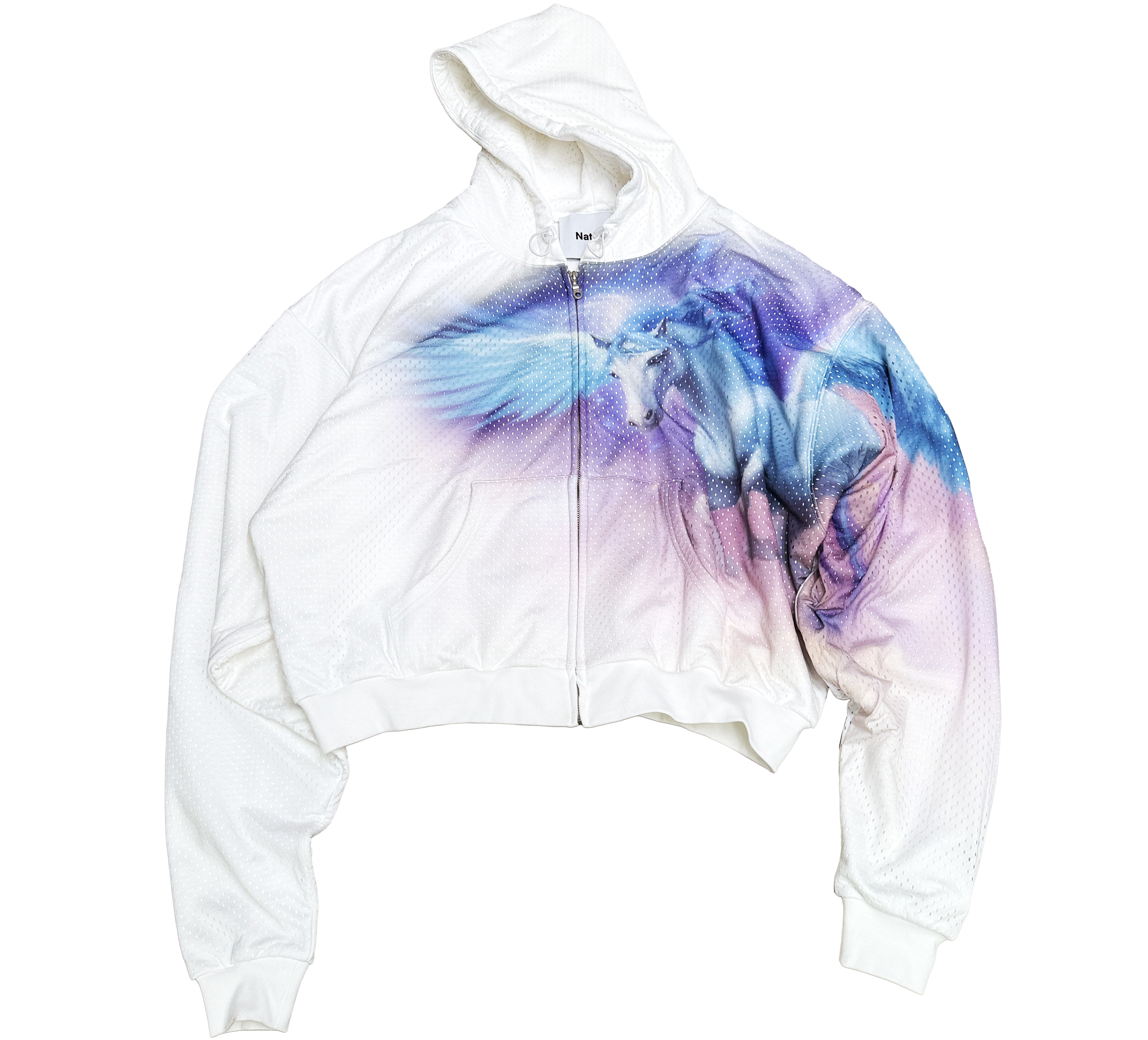 Pegasus Mesh Jersey Hoodie White